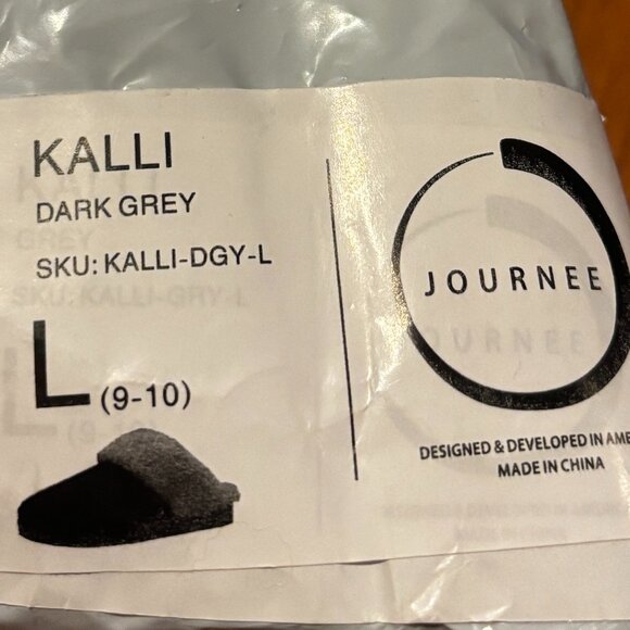 Journee Kalli Clog Slippers in Dark Grey Size 9/10 (L) NWT - Picture 2 of 6